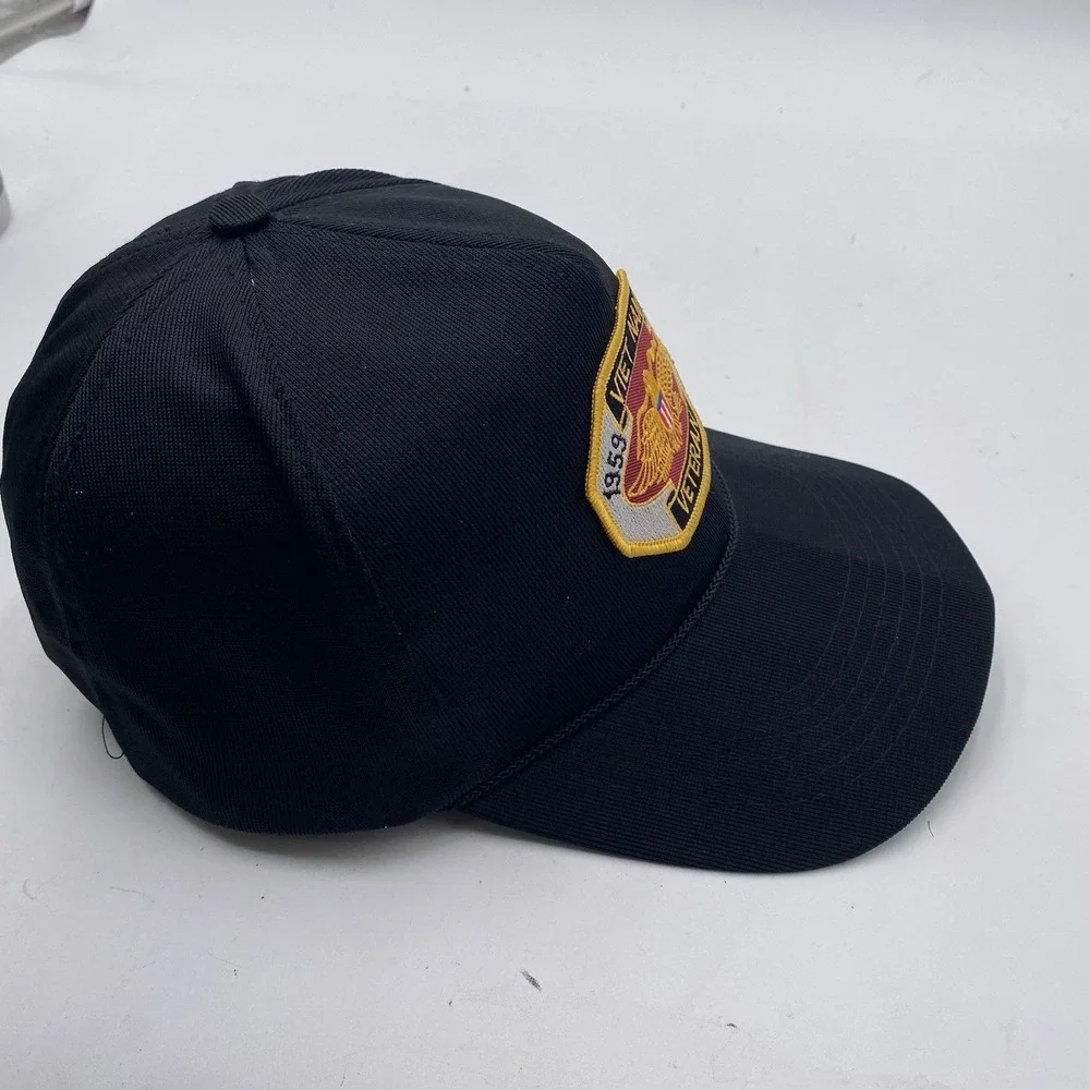Vietnam Veteran Hat Adjustable Black  Embroidered‎ Patch  VGC